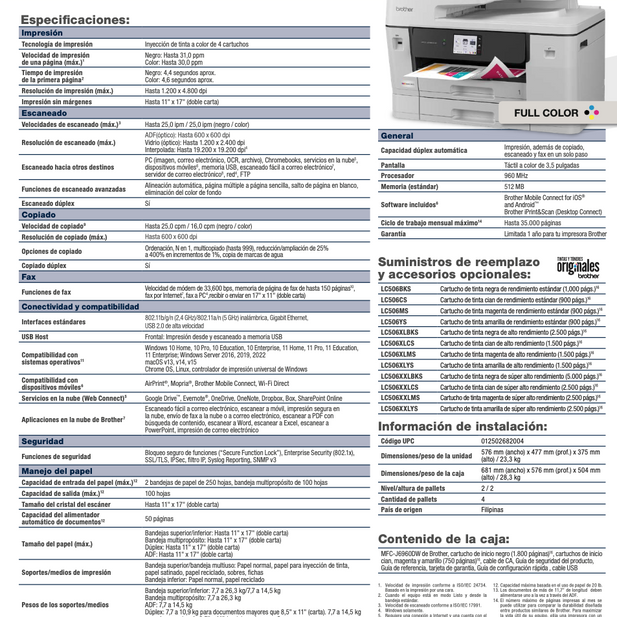 IMPRESORA MULTIFUNCIONAL A3 BROTHER MFC-J6960DW