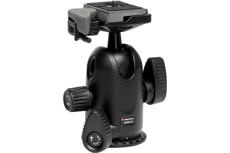 Manfrotto 498RC2 - Rótula de Bola para trípode (Zapata 200PL Tipo RC2), Negro