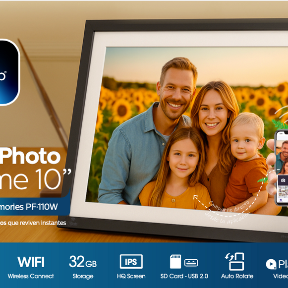 Marco Fotográfico Digital  10" Wifi Mlab ( 9592 ) Borde Blanco