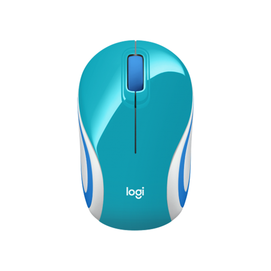 Mouse Mini Inalámbrico Logitech M187 Celeste