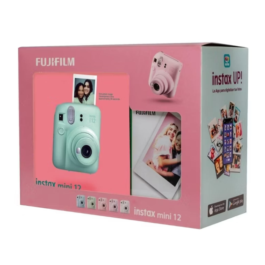 Camara Fujifilm Instax Mini Verde Pastel+Estu  Rosado+Peliculax10+Album14F+Mini Marco