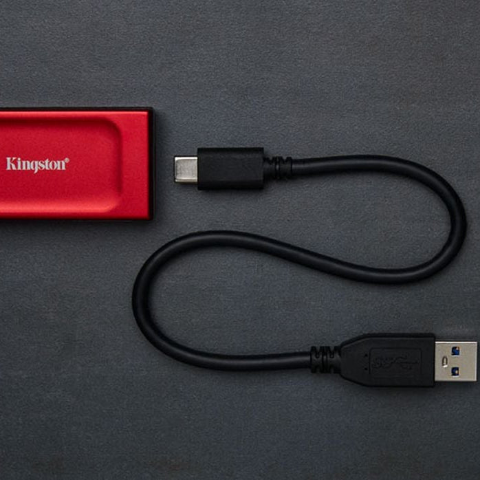 SSD Externa Kingston XS1000 1TB USB 3.2 Gen 2 1050MB/s Pocket-Sized Roja