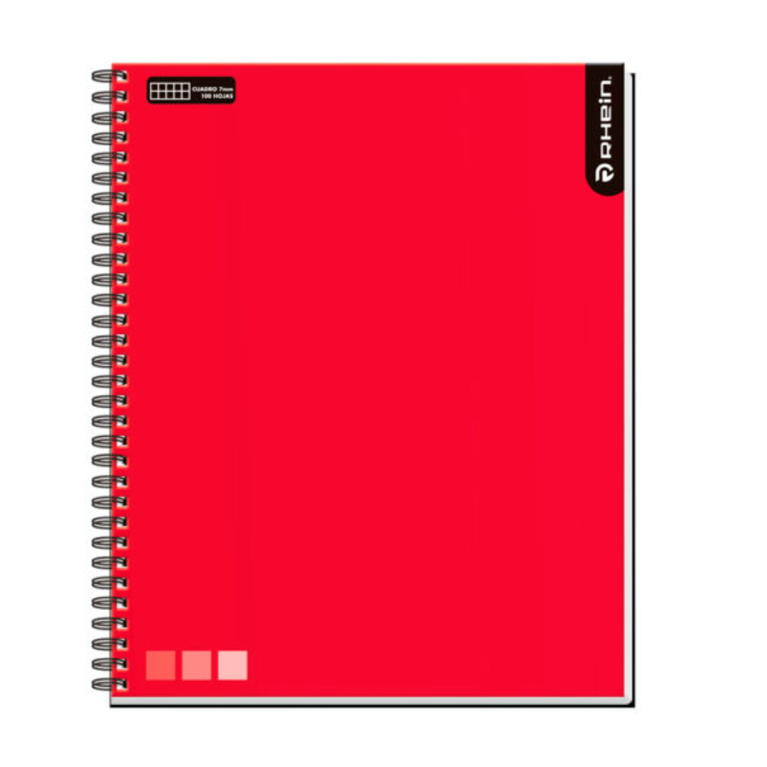 CUADERNO UNIVERSITARIO RHEIN ONE COLOR 100 HOJAS CUADRO 7mm (unidad)
