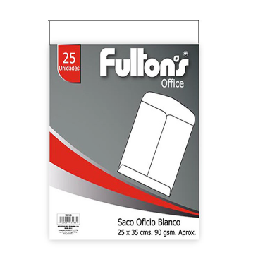 SOBRE SACO OFICIO BLANCO FULTONS 103163 ( PACK 25 unid. )
