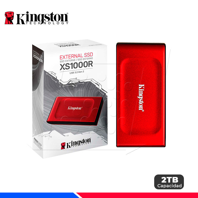 Unidad SSD Externa Kingston XS1000 2 TB (ROJA)