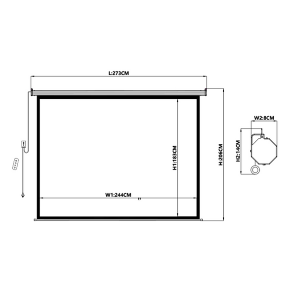 TELON ELECTRICO MURAL 244 X 183 Cms (CON CONTROL REMOTO)