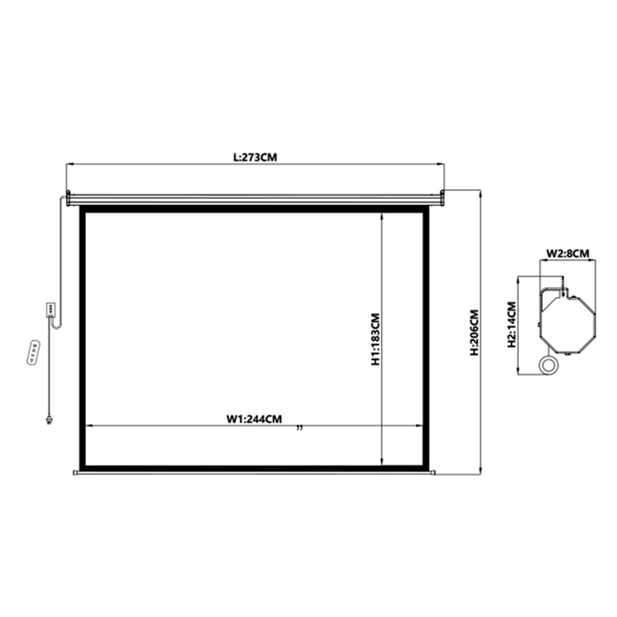 TELON ELECTRICO MURAL 244 X 183 Cms (CON CONTROL REMOTO)