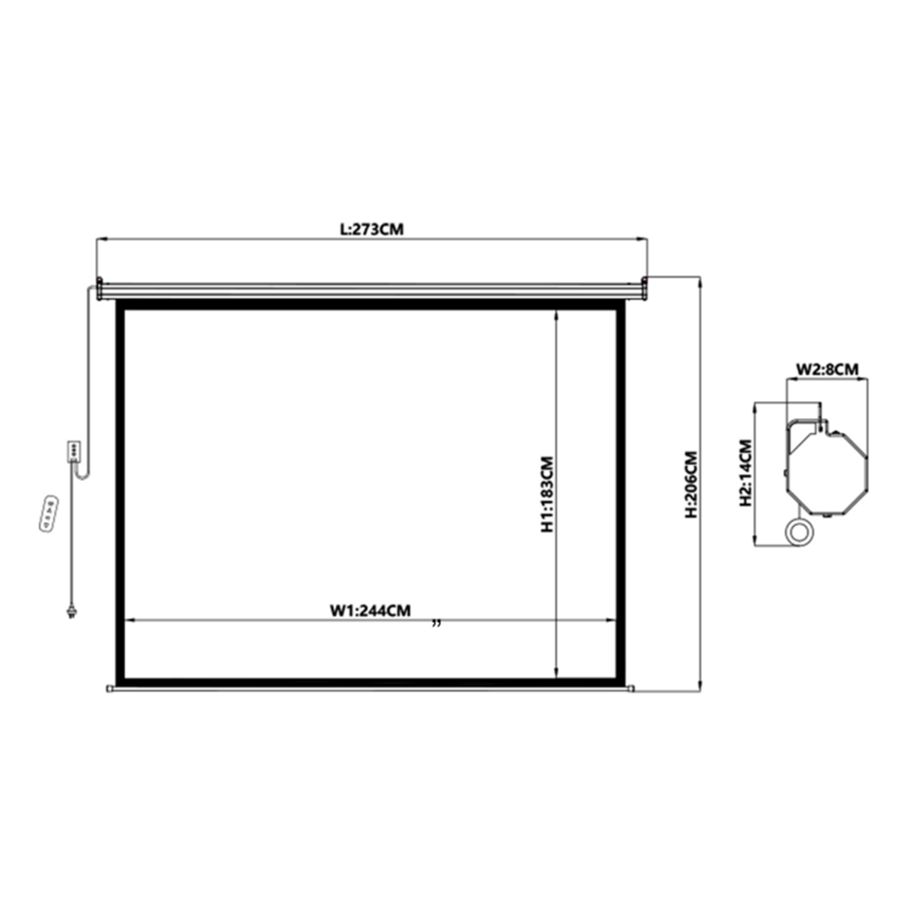 TELON ELECTRICO MURAL 244 X 183 Cms (CON CONTROL REMOTO)
