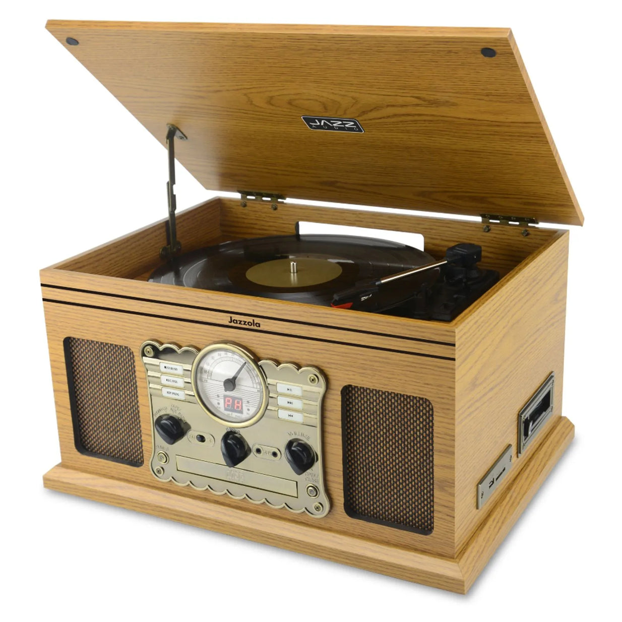 Tornamesa Retro 7 en 1 jazz audio cd y cassette