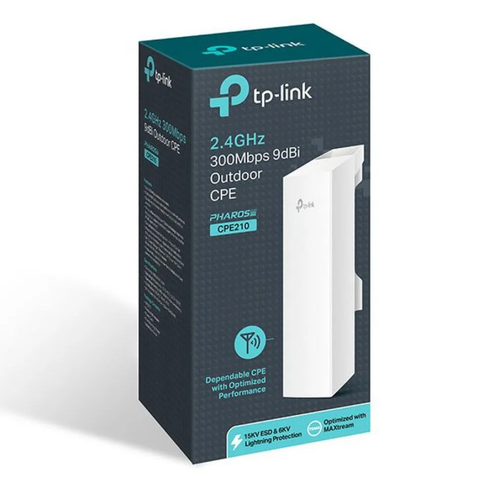Tp-link Punto de acceso WIFI CPE210 Outdoor Station 2.4Ghz 300Mbps