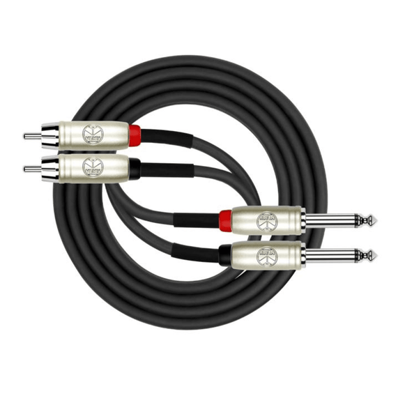 CABLE 2 RCA A 2 PLUG 6.3mm 3 METROS KIRLIN AP403PR-3M