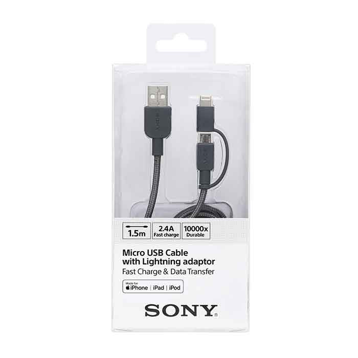 Cable Cargador dual Iphone  y Micro usb a USB Sony