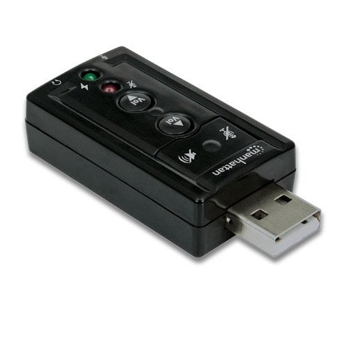 Tarjeta Adaptador de sonido 3-D 7.1 USB de alta velocidad manhattan (152341)