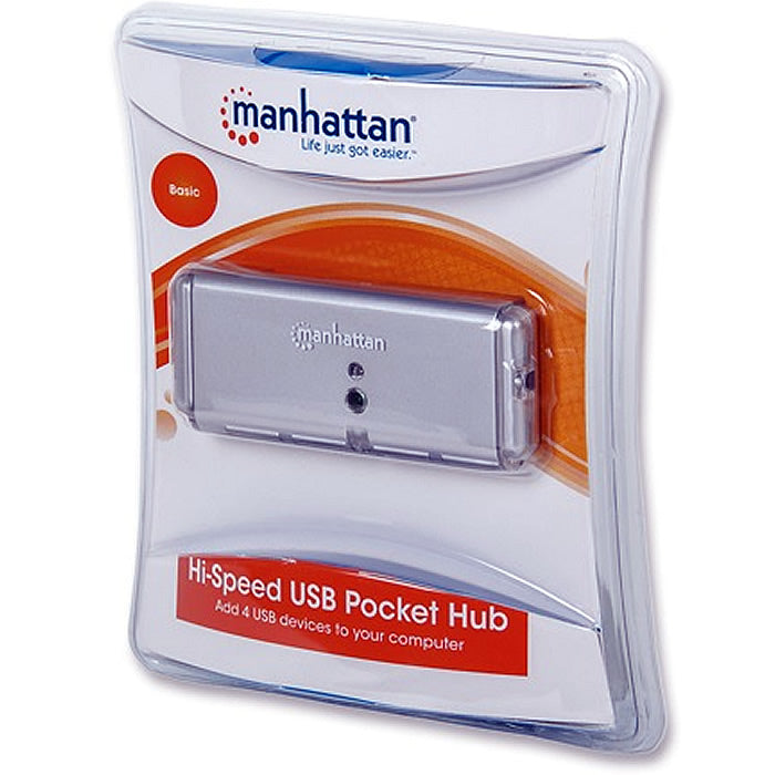 Puerto Hub 4 USB Hembra  2.0 A USB Macho  Manhattan (160599)