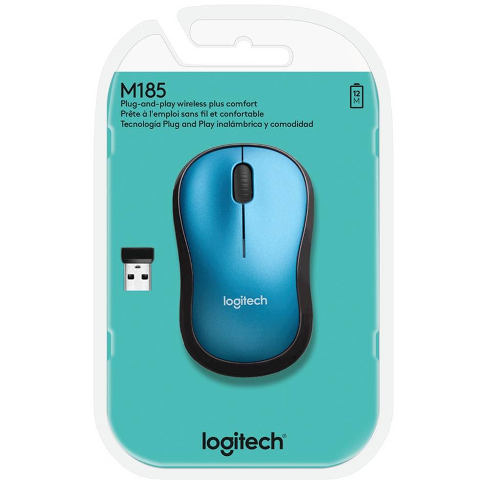 Mouse Inalámbrico Logitech M185 Azul