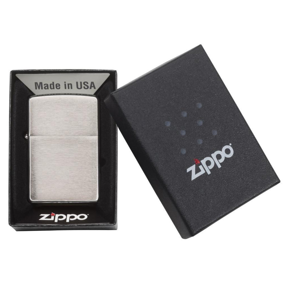 Zippo 200 Reg Brush Fin Chrome