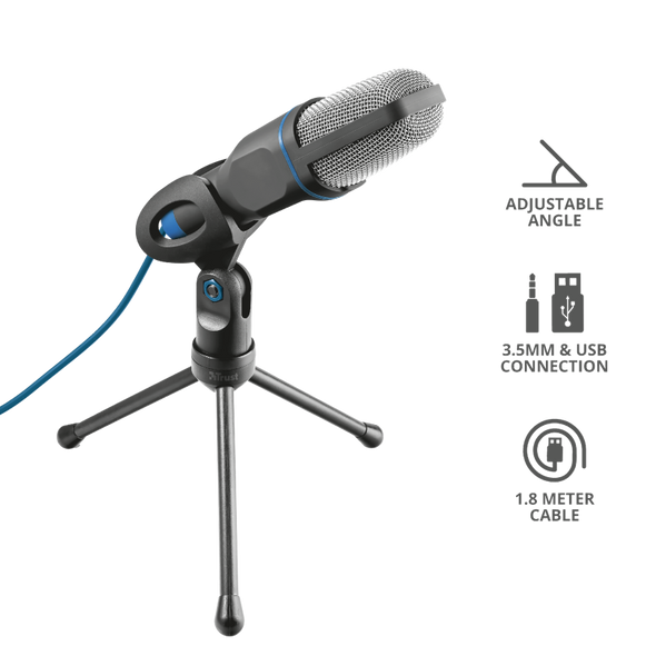 Micrófono Gamer conexion 3,5 y. USB Trust Mico ( 20378 )
