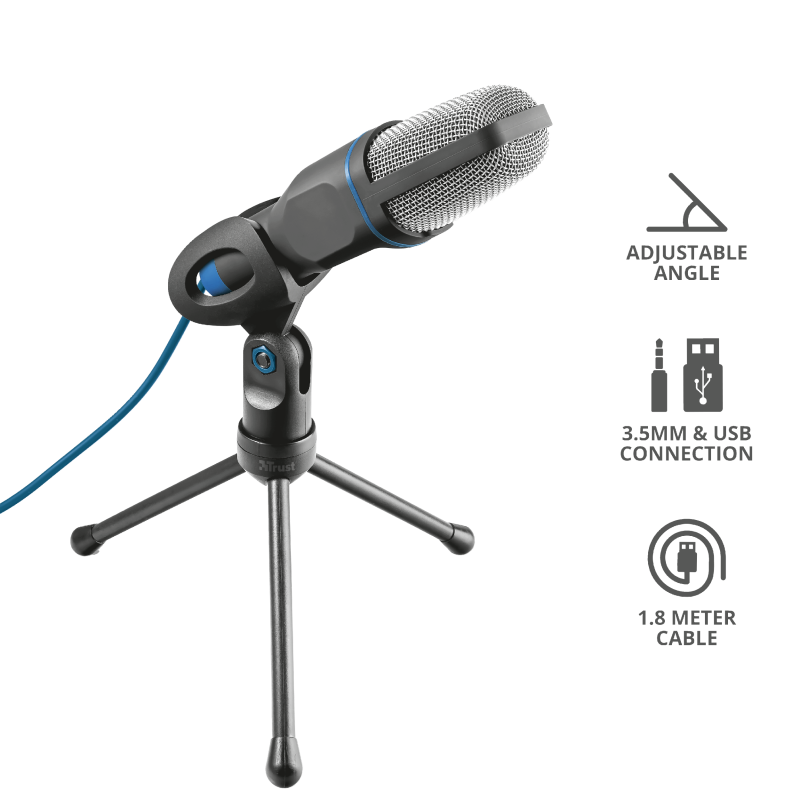 Micrófono Gamer conexion 3,5 y. USB Trust Mico ( 20378 )