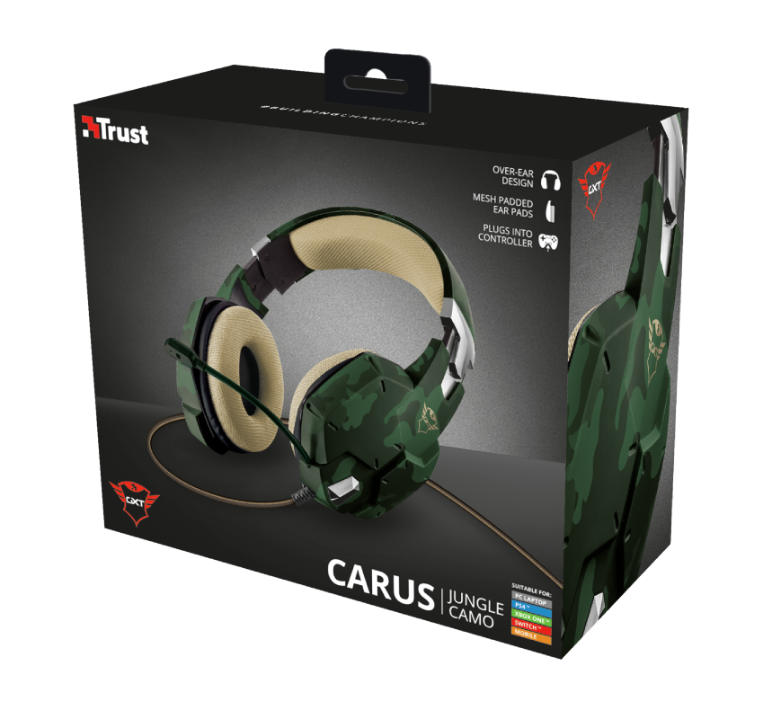 Audífonos Gamer Trust  Carus Jungle Cameo GXT322c (22865) Multiplataforma