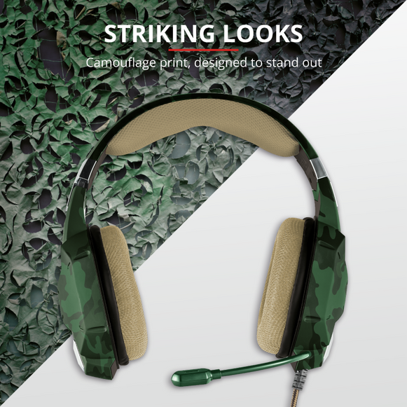 Audífonos Gamer Trust  Carus Jungle Cameo GXT322c (22865) Multiplataforma