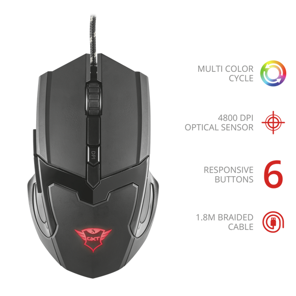 Mouse Gamer Alámbrico USB Trust  ( GAV GXT-101 )