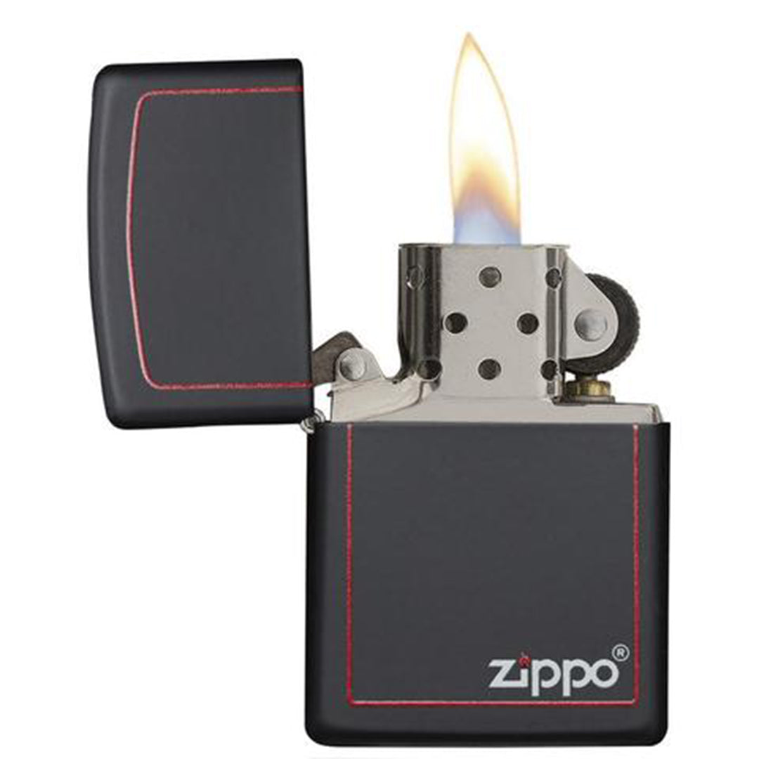 Zippo 218ZB  REG BLACK/Z-BRDR