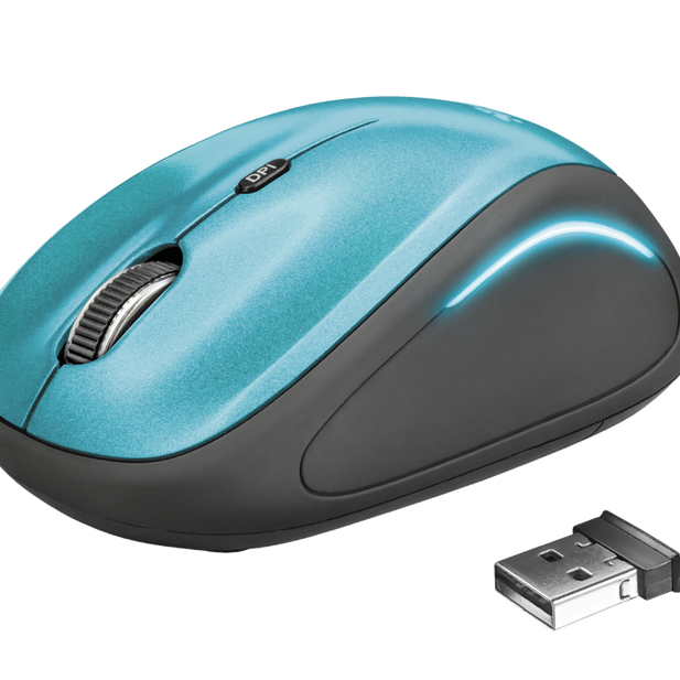 Mouse Inalámbrico USB Trust YVI FX (22334-03) Azul