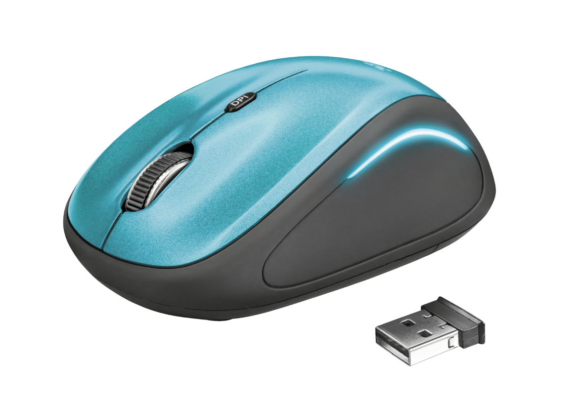 Mouse Inalámbrico USB Trust YVI FX (22334-03) Azul