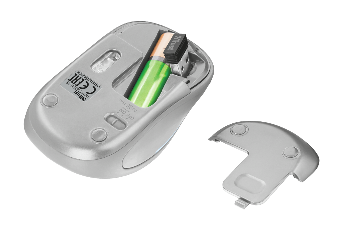 Mouse Inalámbrico USB Trust YVI FX (22335-03) Blanco
