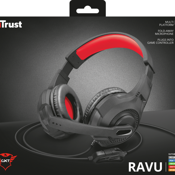 Audífonos Gamer Trust GXT 307  RAVU Black  Multiplataforma (22450)