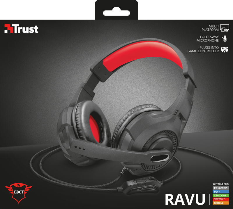 Audífonos Gamer Trust GXT 307  RAVU Black  Multiplataforma (22450)