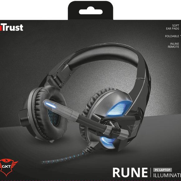 Audífonos Trust Gamer RUNE Iluminados USB / Conexión 3,5mm  GXT-410 ( 22896 )