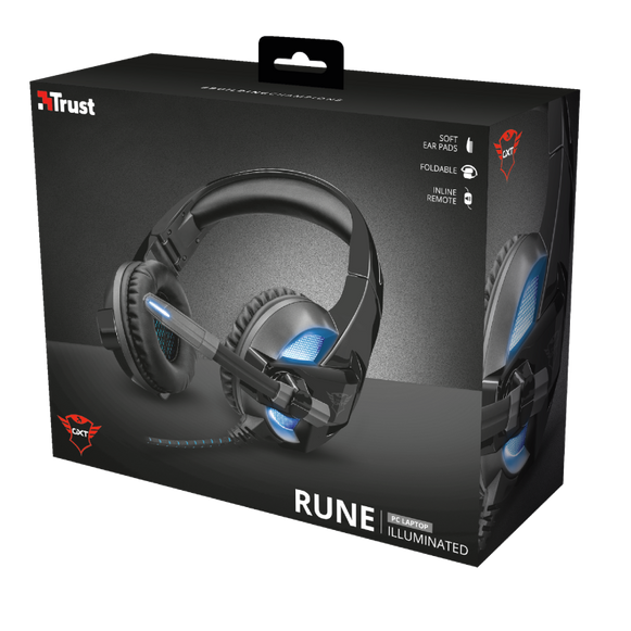 Audífonos Trust Gamer RUNE Iluminados USB / Conexión 3,5mm  GXT-410 ( 22896 )
