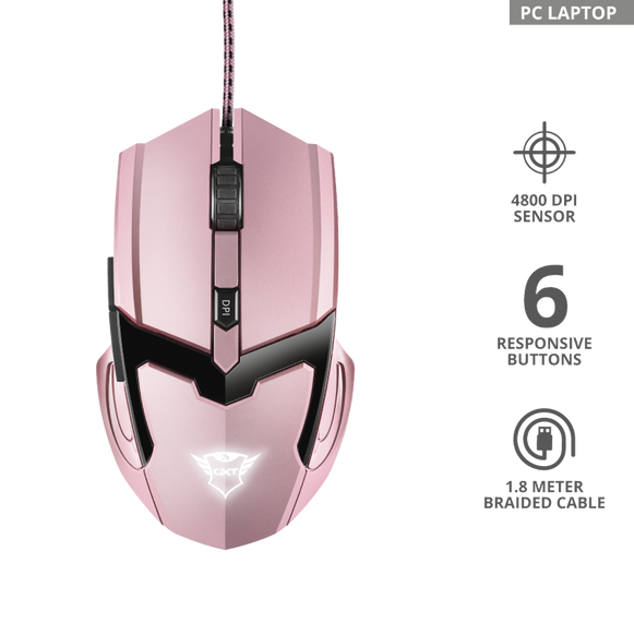 Mouse Gamer Alámbrico USB Trust  ( GAV GXT-101P ) ROSA 23093