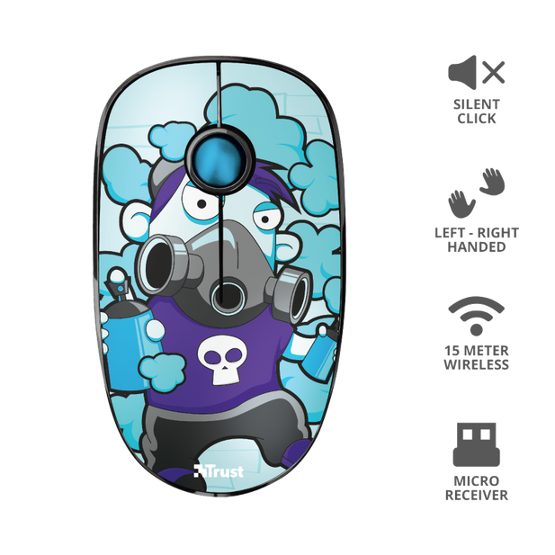 Mouse Inalámbrico Trust USB Sketch (23335) Silencioso