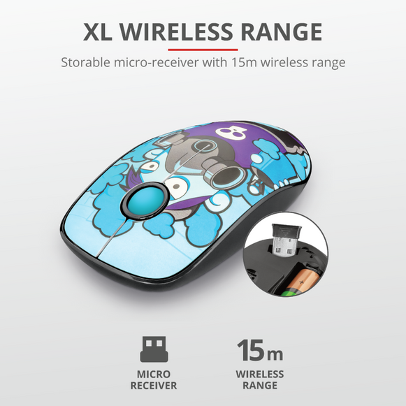 Mouse Inalámbrico Trust USB Sketch (23335) Silencioso