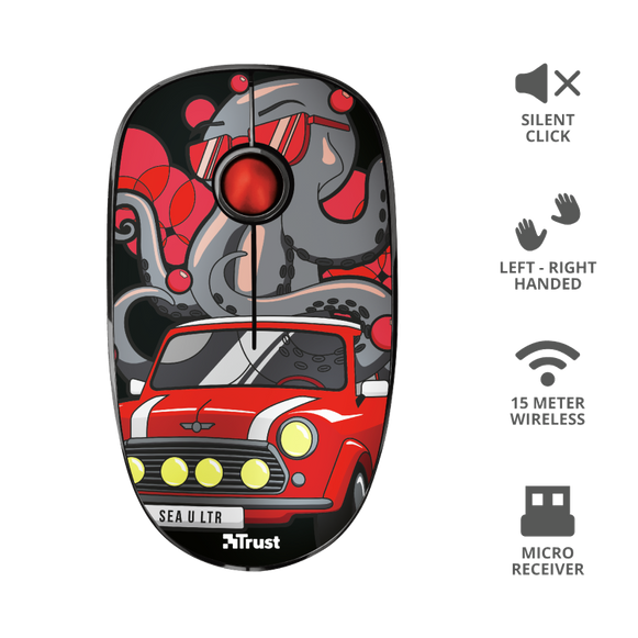 Mouse Inalámbrico Trust USB Sketch (23336) Silencioso