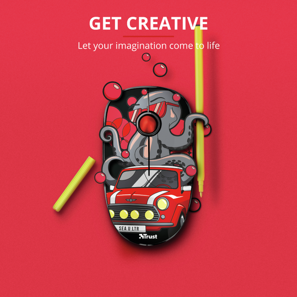 Mouse Inalámbrico Trust USB Sketch (23336) Silencioso