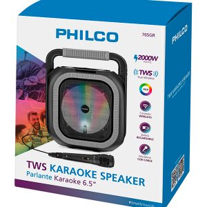 PARLANTE KARAOKE 6,5” TWS GRIS