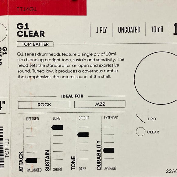 Parche 14 Evans TT14G1 G1 Clear