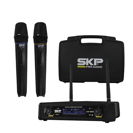MICROFONO INALAMBRICO DE MANO DOBLE SKP UHF 300D