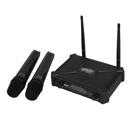 MICROFONO INALAMBRICO DE MANO DOBLE SKP UHF 300D