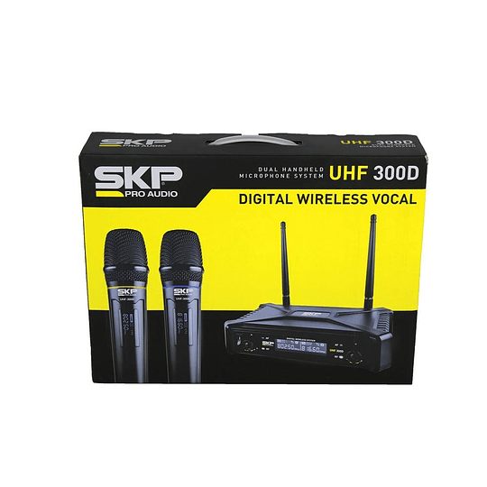 MICROFONO INALAMBRICO DE MANO DOBLE SKP UHF 300D