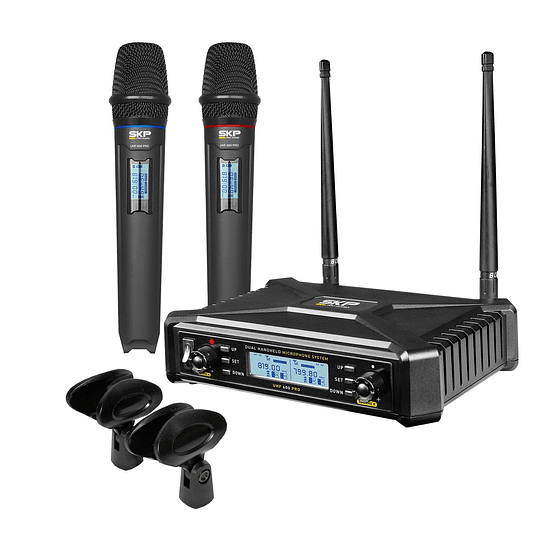 MICROFONO INALAMBRICO DE MANO DOBLE SKP UHF 600 Pro SKP