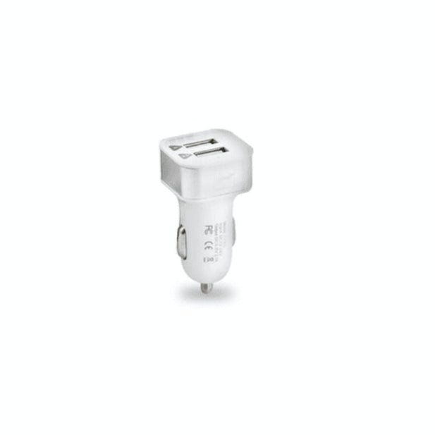 CARGADOR PARA AUTO 12V 2USB BLANCO 7765