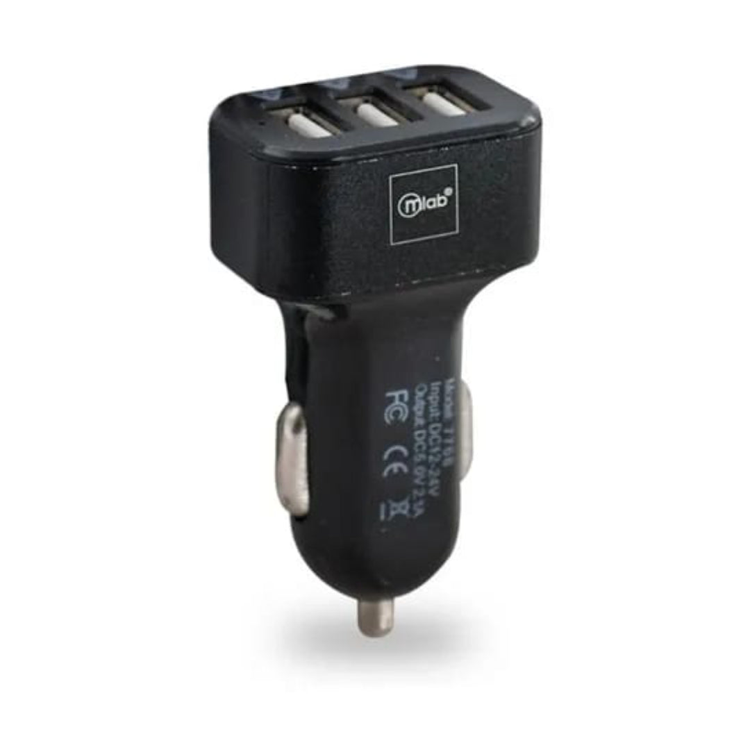 CARGADOR PARA AUTO 12V 2USB NEGRO MLAB 7766