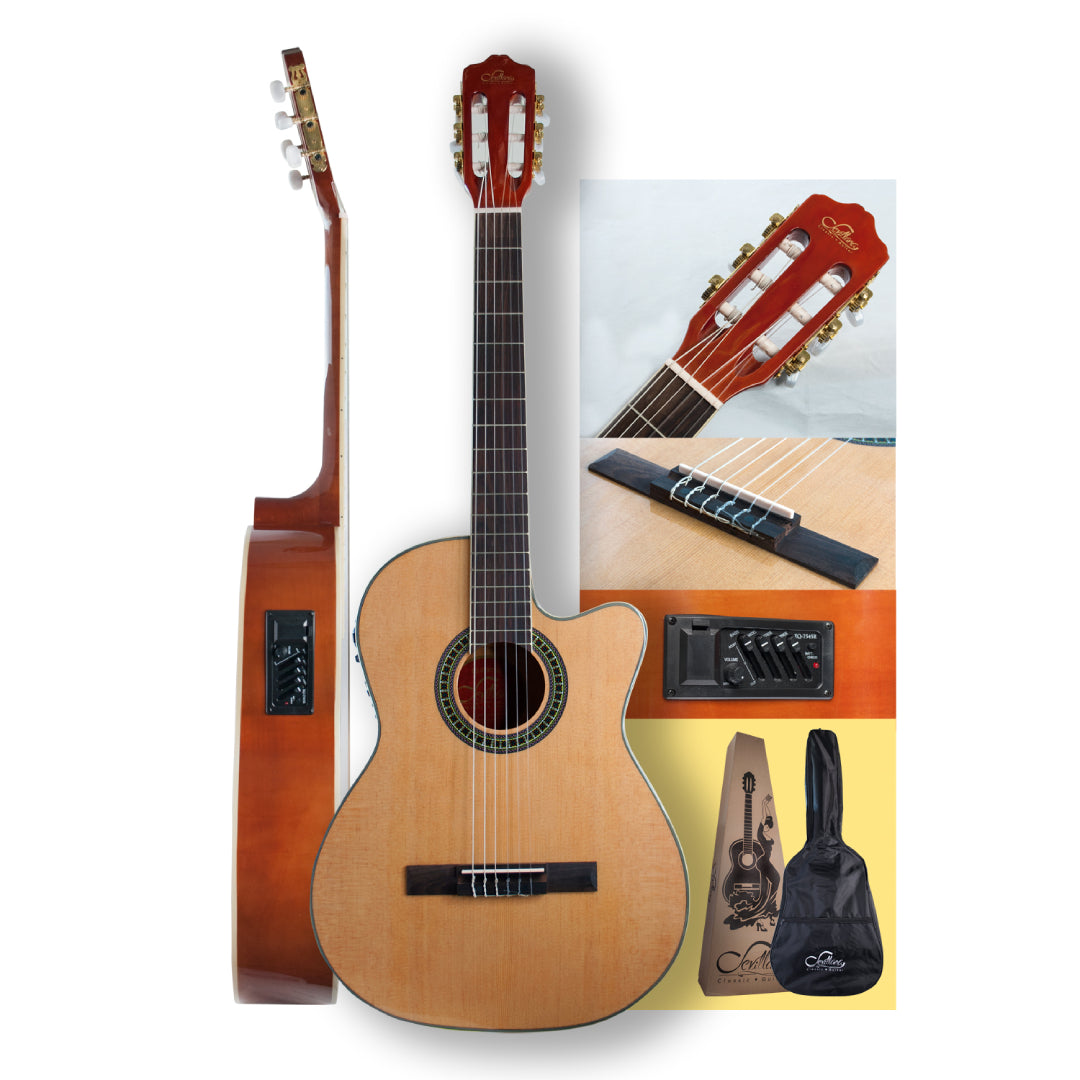 GUITARRA ELECTRO ACUSTICA CUTW 39" C/F SEVILLANA 7845