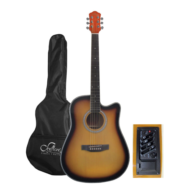 Guitarra Electro Acustica 41" SEVILLANA Sunburst 8464 Cuerdas Metal