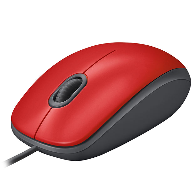 Mouse Alámbrico  Logitech M110 Silent Rojo