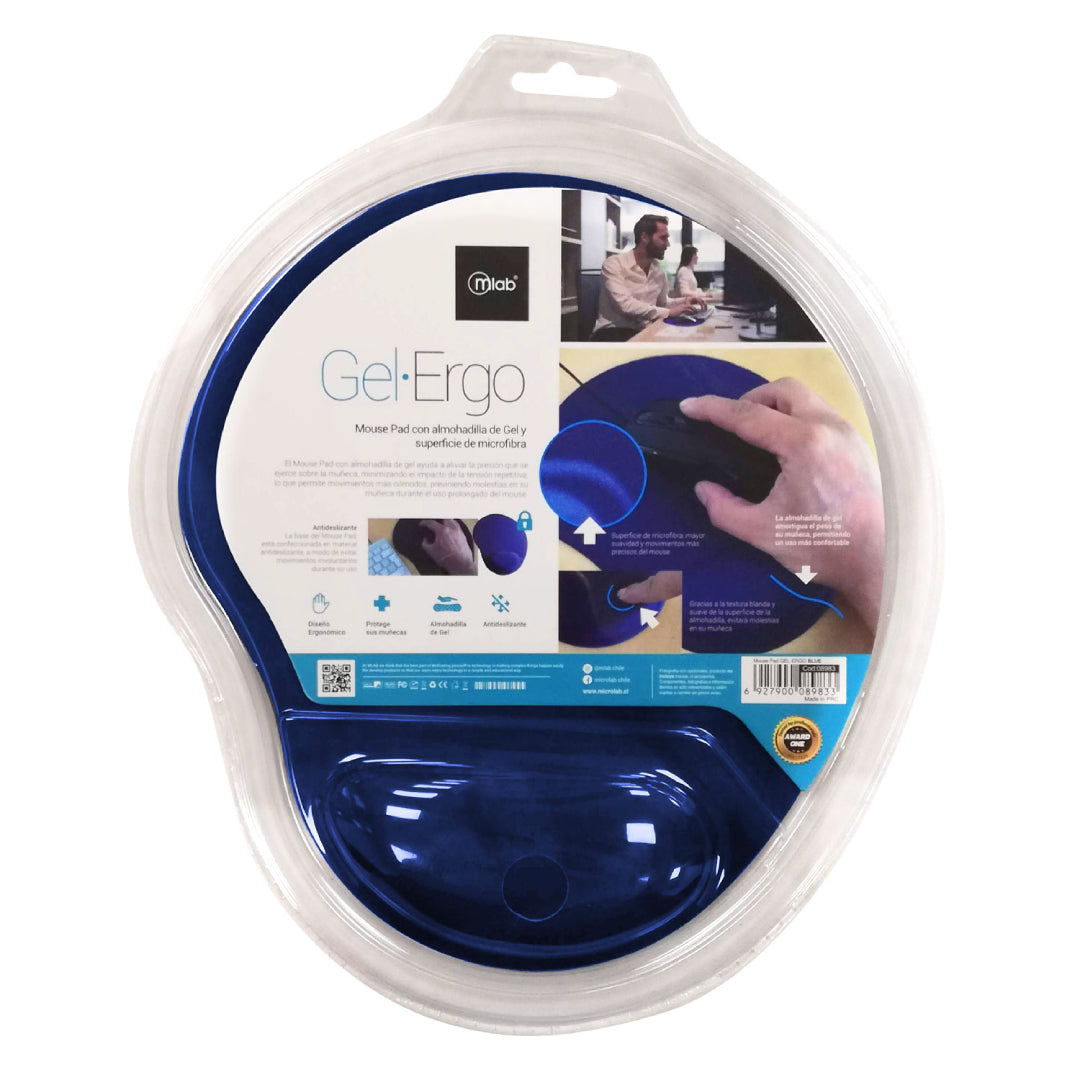 MOUSEPAD GEL-ERGO AZUL  MLAB 8983 padmouse